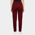 Women's Wine Slim Fit Graphic Print Cuffed Track Pants, Wine, small