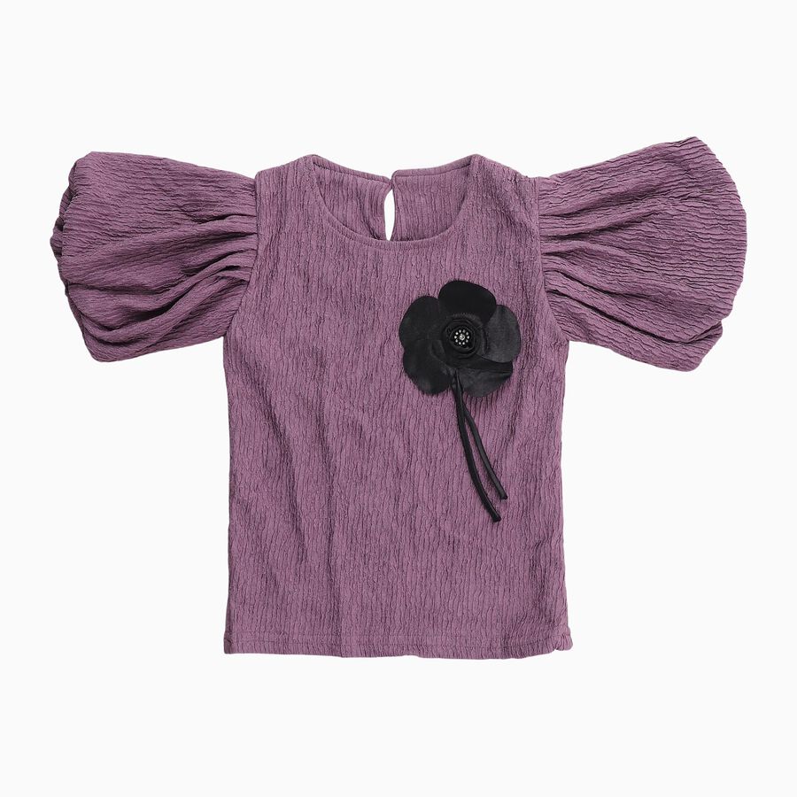 Girls' T-Shirt, बैंगनी, large image number null