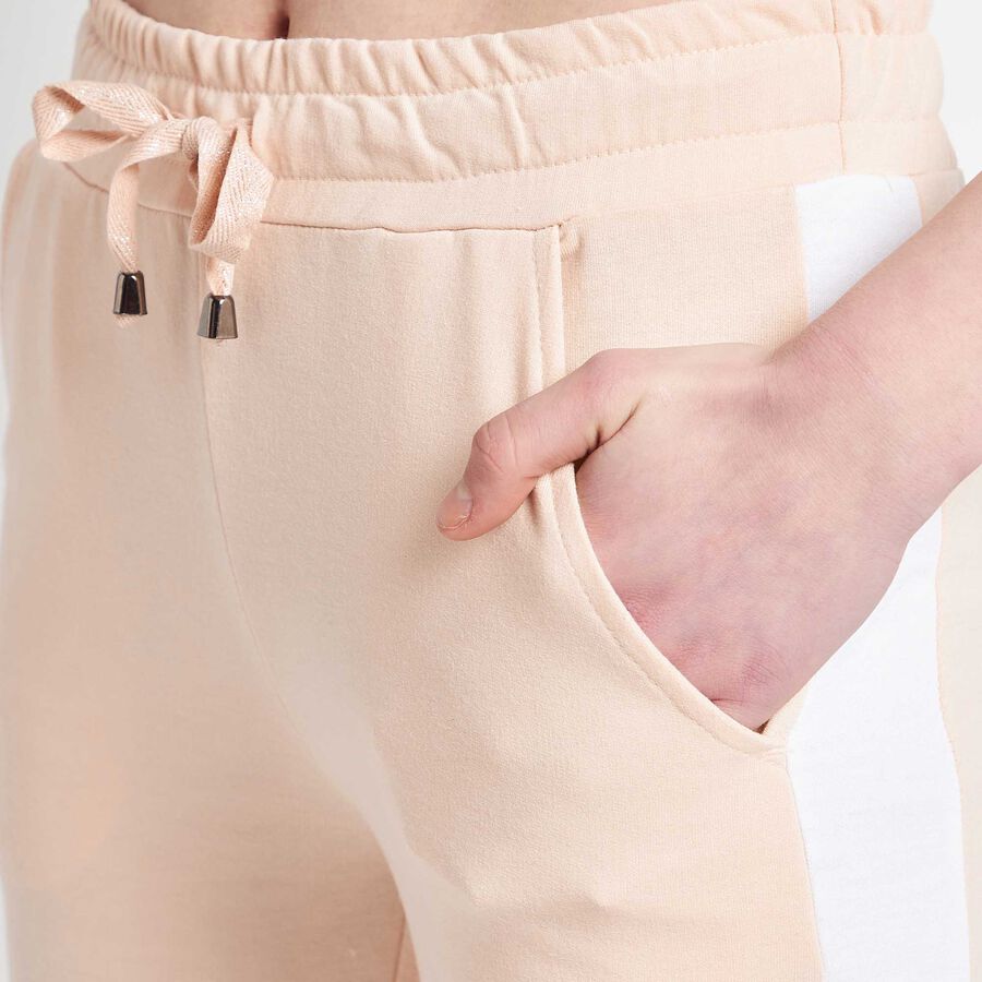 Cut & Sew Joggers, Beige, large image number null
