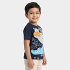 Boys Navy Blue Cotton Round Neck Regular Boys T-Shirt, नेवी ब्लू, small