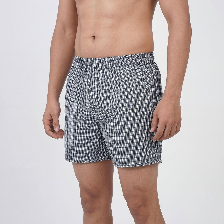 Men's Navy Blue Regular Fit Solid Boxers, नेवी ब्लू, large