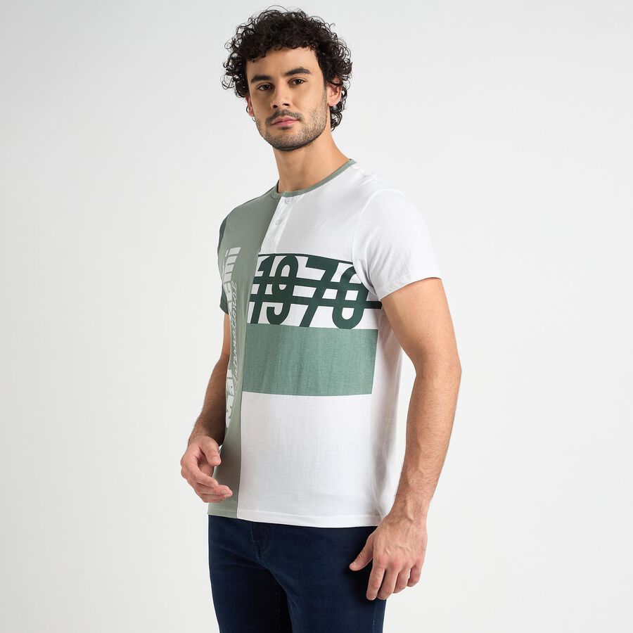 Men's Henley Half Sleeves T-Shirt , Light Green, large image number null