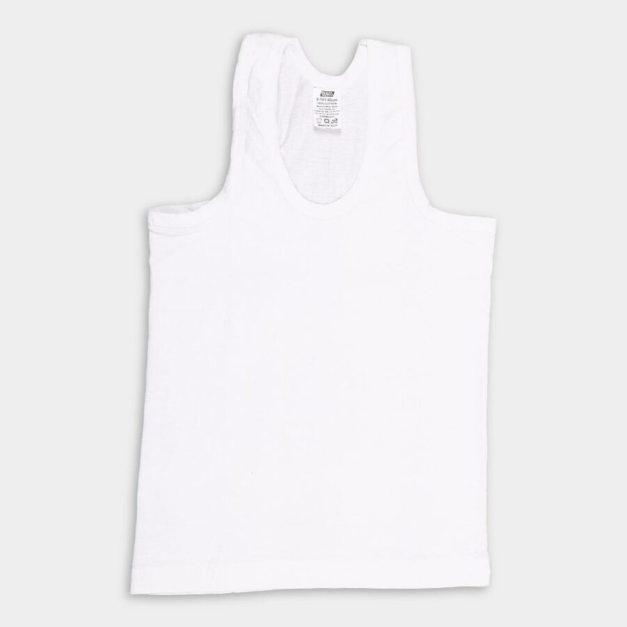 Boys' 100% Cotton Vest (Pack of 2), White, large image number null