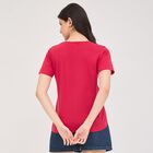 Ladies' Round Neck T-Shirt, रानी (फ्यूशिया), small image number null