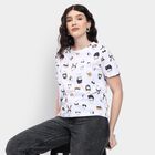 Ladies' Round Neck T-Shirt , White, small