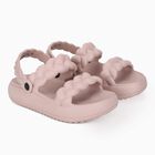 Women's Pink Braided Strap Slip-On Slippers, Pink, small