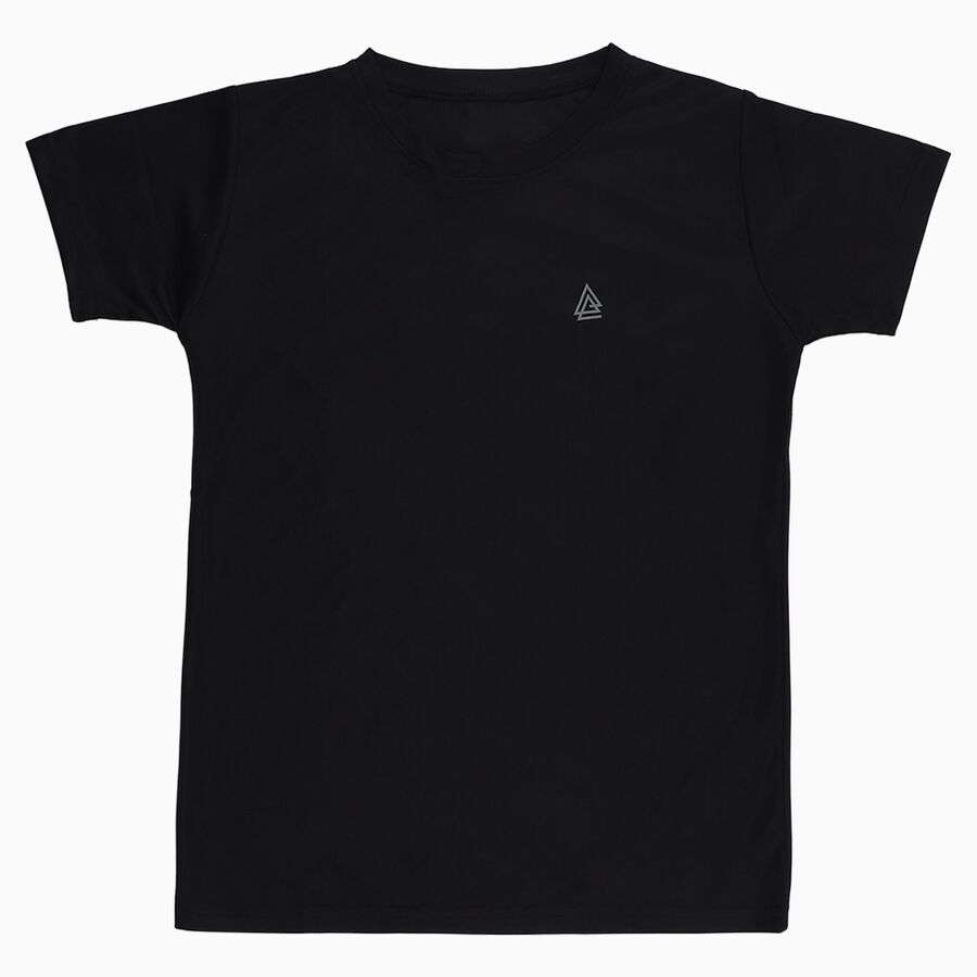 Boys' Half Sleeves T-Shirt, काला, large image number null