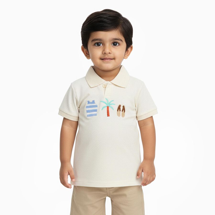 Infants' 100% Cotton T-Shirt, Off White, large image number null