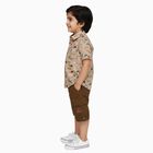 Boys' 100% Cotton Woven Baba Suit, Beige, small image number null