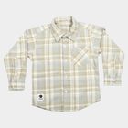 Boys Beige Spread Collar Casual Shirt, Beige, small