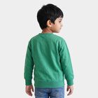 Boys' Green Crew Neck Pullover Sweatshirt, गहरा हरा, small