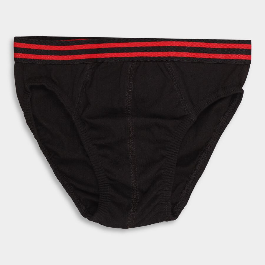 Boy's Cotton Briefs, Black, large