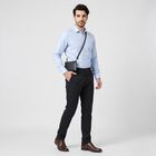 Men's Navy Blue Slim Fit Flat-Front Chino Trousers, नेवी ब्लू, small