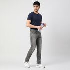 Men's Grey Slim Fit Faded Jeans, हल्का ग्रे, small