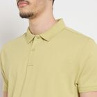 Men's 100% Cotton Collared Half Sleeves T-Shirt , Light Green, small