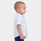 Infants Light Blue Cotton Half Sleeve Classic Casual Shirt, Light Blue, small