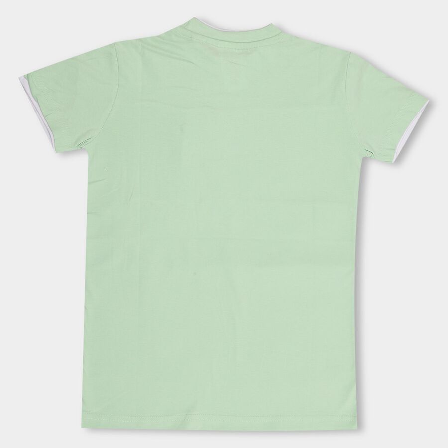 Boys' Half Sleeves T-Shirt , हल्का हरा, large image number null