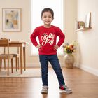 Girls Fuchsia Crew Neck Graphic Print Sweatshirt, Fuchsia, small