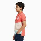 Boys Soft Peach Cotton Round Neck Casual Half Sleeve T-Shirt, Peach, small
