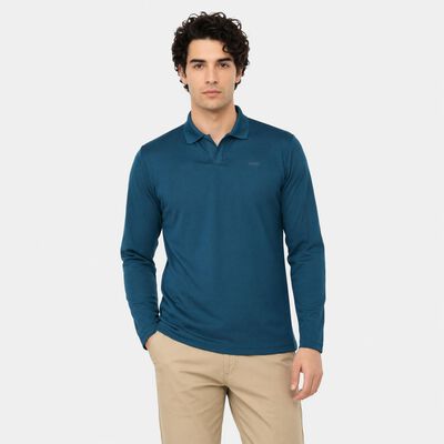 Men Teal Polo Neck Polo T-Shirt