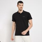 Men's Collared Half Sleeves T-Shirt , Black, small image number null