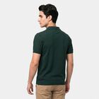 Men's Dark Green Cotton Polo Neck Polo T-Shirt, Dark Green, small