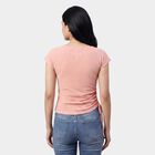 Women's Pink Neck Top, Pink, small