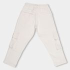 Boys Off-White Relaxed Fit Cargo Pants, सफ़ेद, small image number null