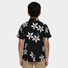 Boys Black Cotton Half Sleeve Classic Casual Shirt, Black, small