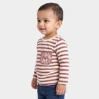 Infants Purple Cotton Round Neck Regular T-Shirt, Purple, small