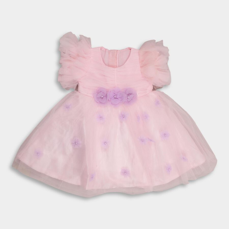 Girls' Frock , हल्का गुलाबी, large image number null