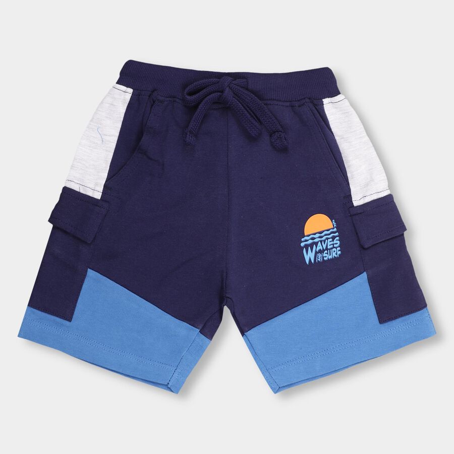 Boys' 100% Cotton Bermudas, नेवी ब्लू, large image number null