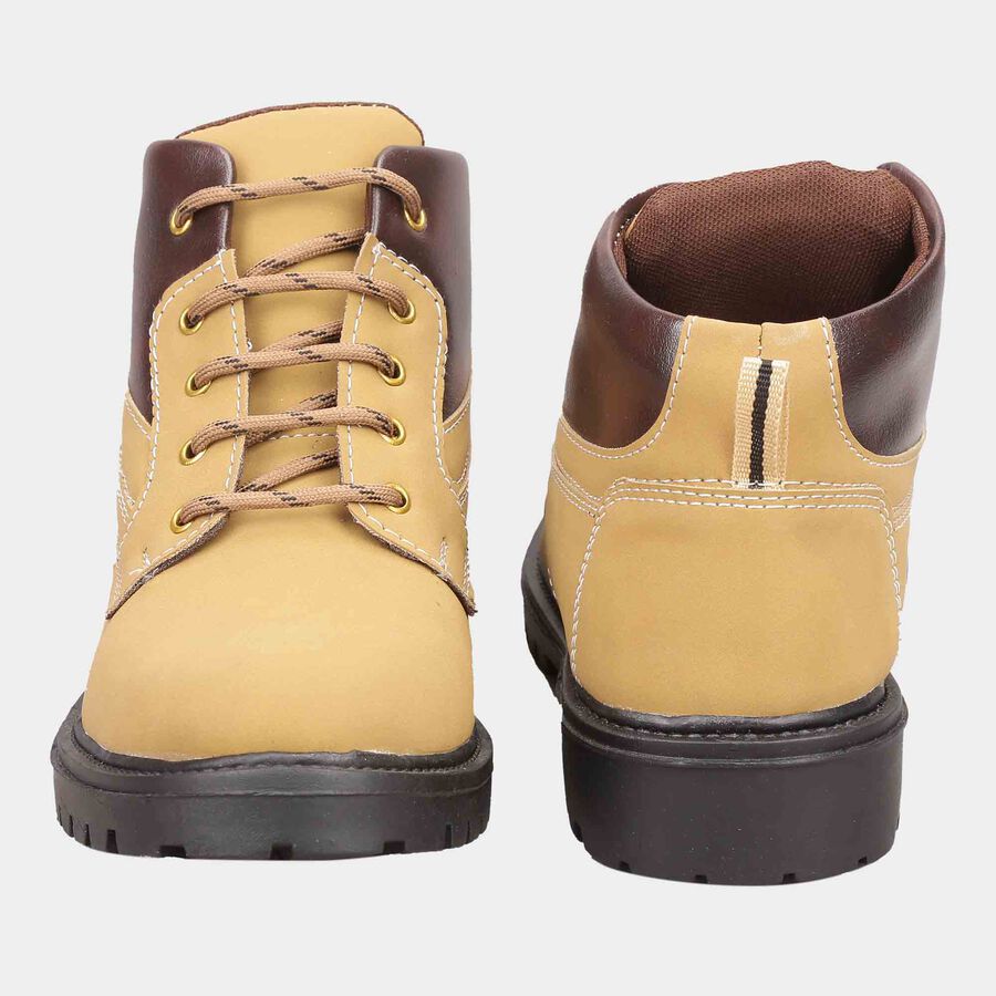 Men Solid Lace-Ups Casual Shoes, Beige, large image number null