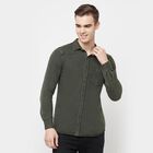 Solid Casual Shirt, Olive, small image number null