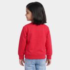 Girls' Fuchsia Crew Neck Graphic Print Sweatshirt, Fuchsia, small