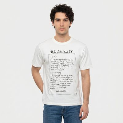 Men's White Cotton Round Neck Regular T-Shirt