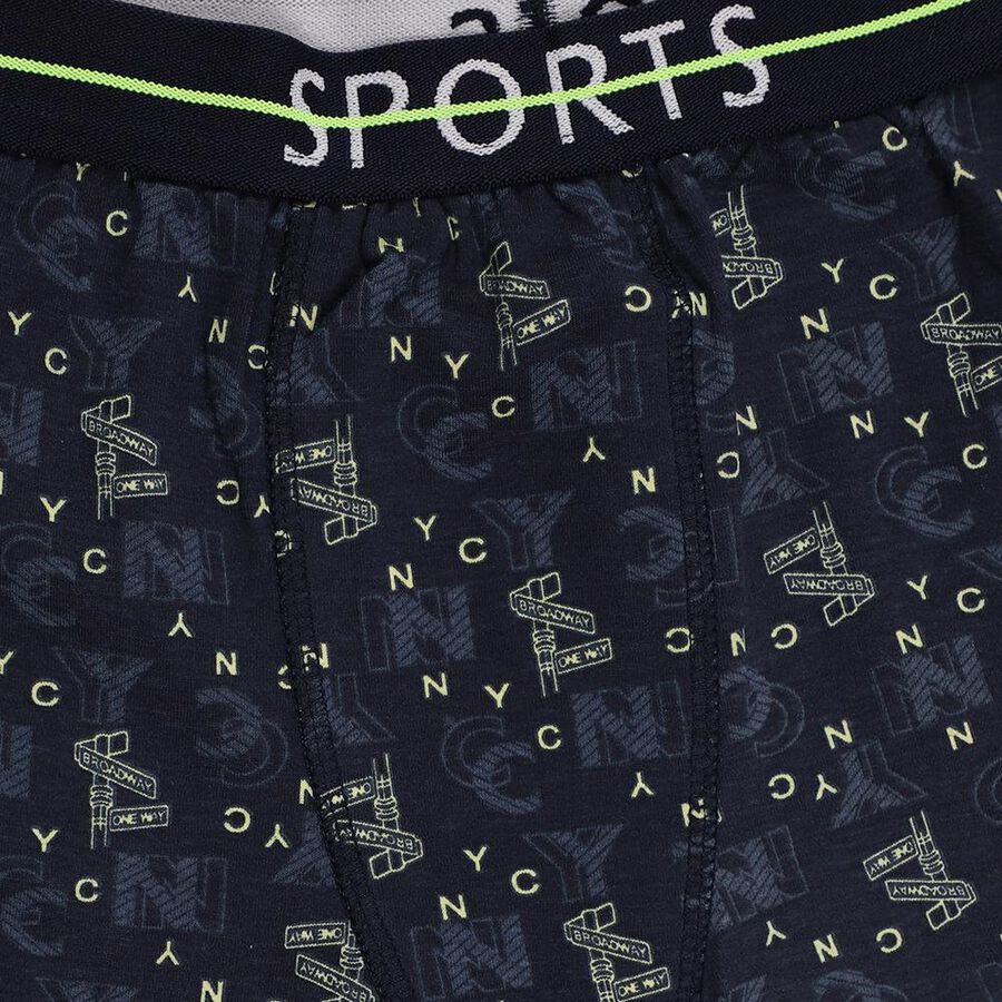 Boys' Dark Navy Regular Fit Printed Briefs, नेवी ब्लू, large image number null