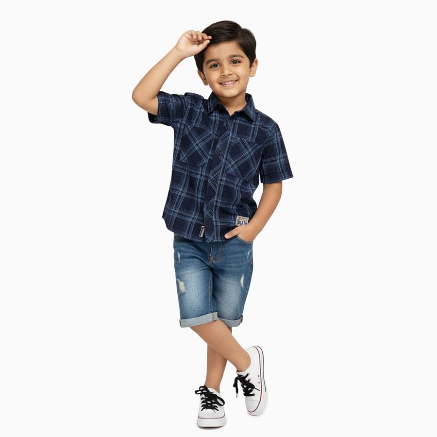 Boys' Casual Shirt, नेवी ब्लू, large image number null