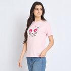 Ladies' 100% Cotton Round Neck T-Shirt, गुलाबी, small
