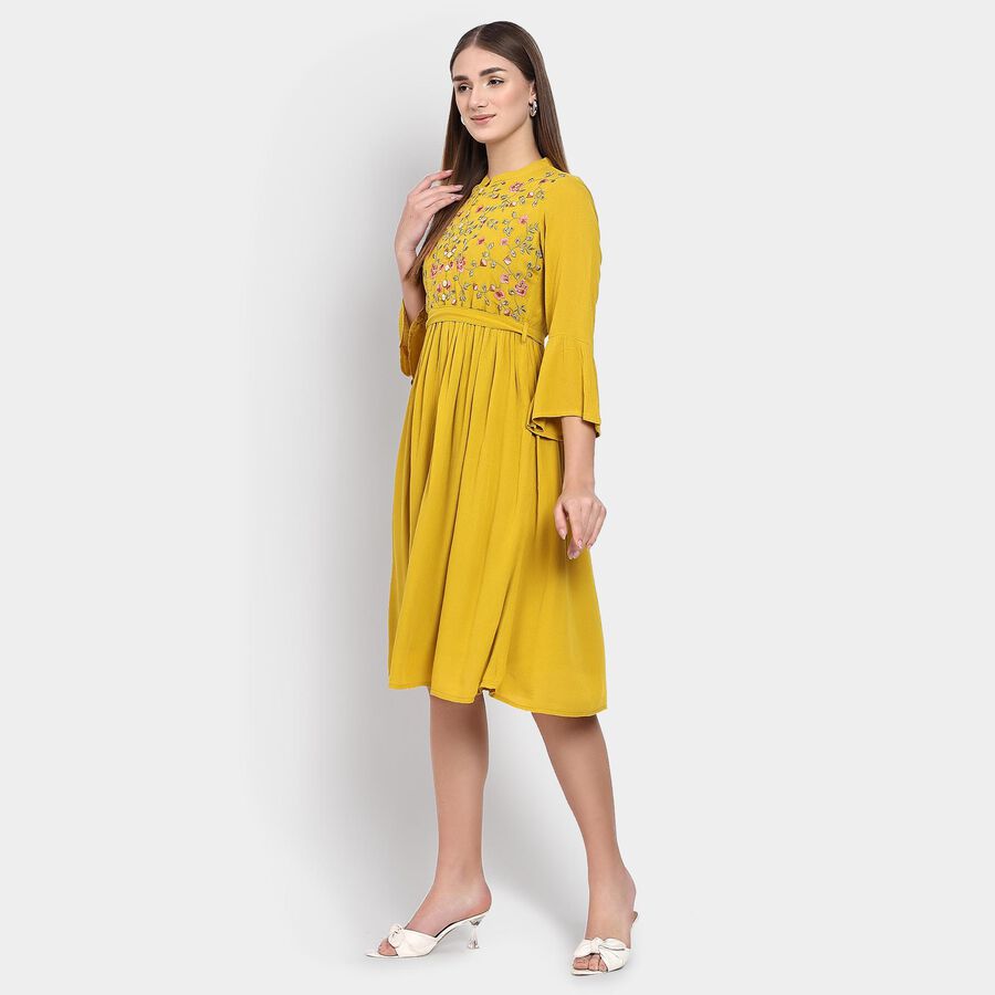 Ladies' Dress , Mustard, large image number null