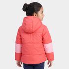 Girls' Coral Hooded Puffer Jacket, Coral, small