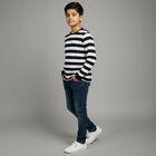 Boys' Deep Midnight Navy Crew Neck Casual T-Shirt, Navy Blue, small image number null