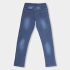 Boys' Stonewashed Blue Regular Fit Elasticated Jeans, Dark Blue, small image number null