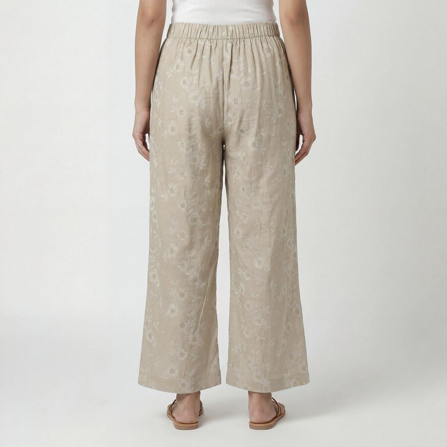 Women's Beige Minimalist Wide-Leg Palazzos, Beige, large