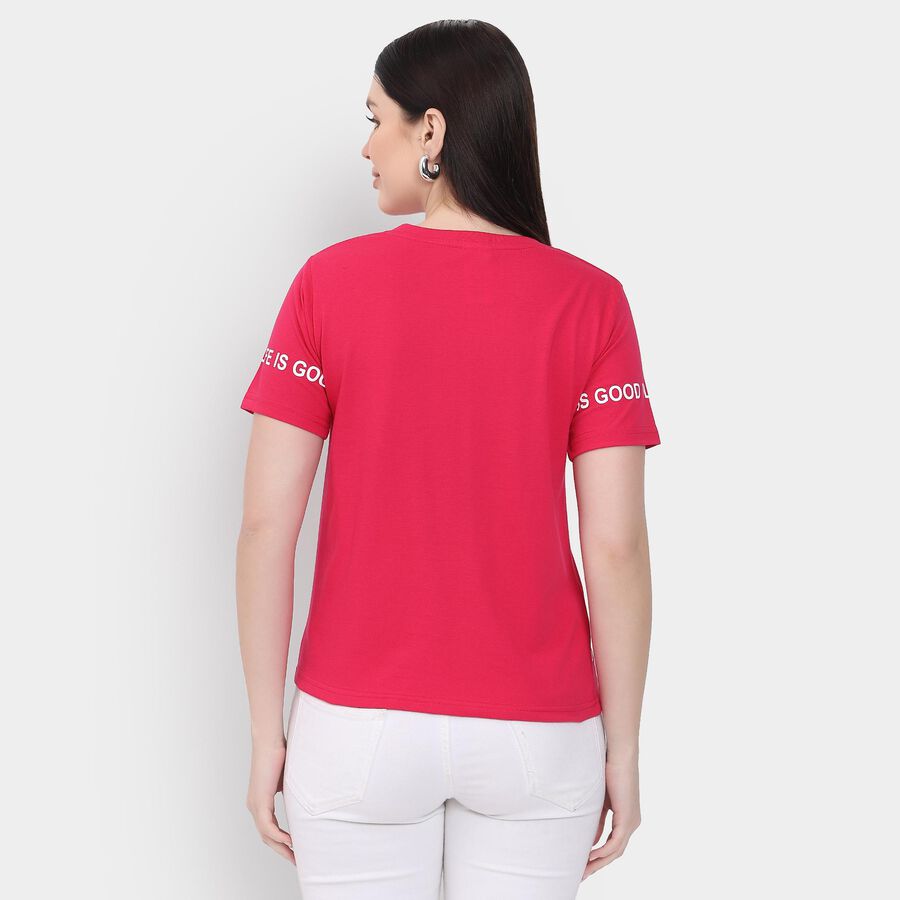 Ladies' Round Neck T-Shirt , Fuchsia, large