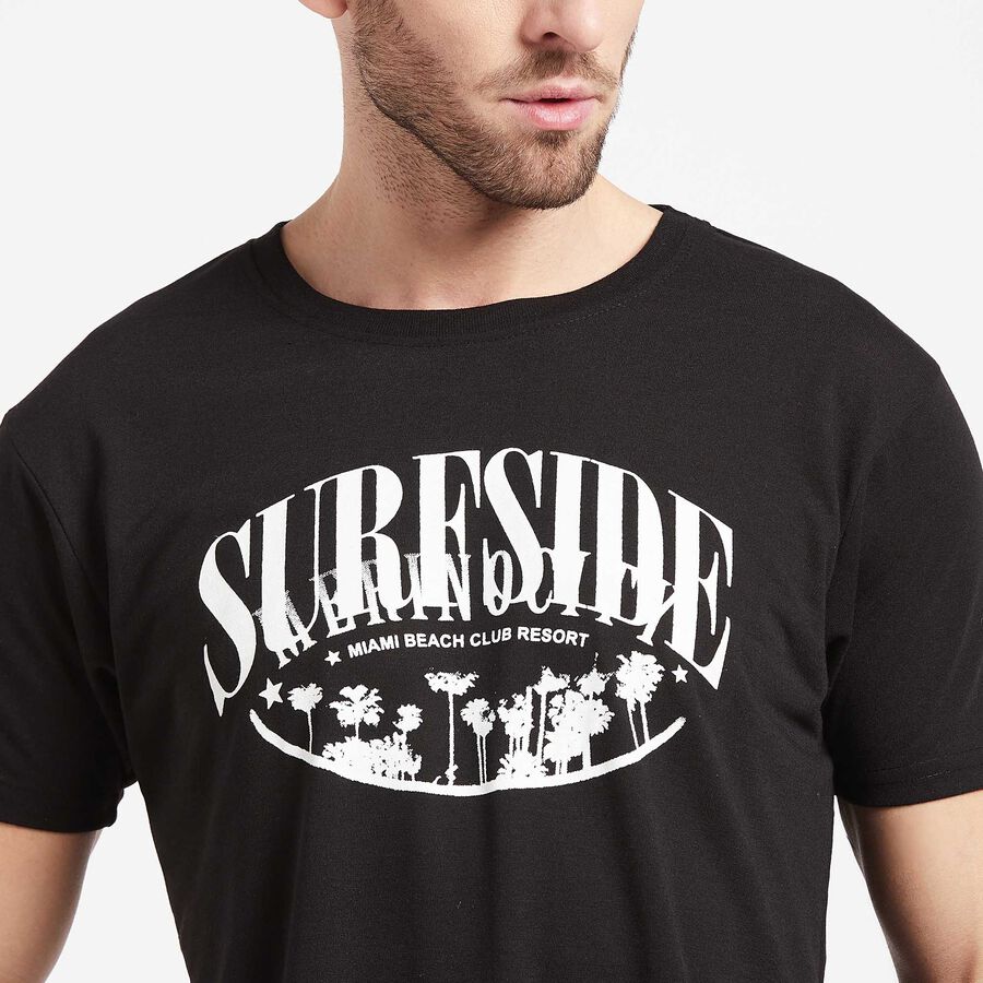 Round Neck T-Shirt, Black, large image number null
