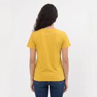 Women's Yellow Cotton Round Neck Regular T-Shirt, Yellow, small