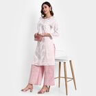 Printed Straight Kurta, Off White, small image number null