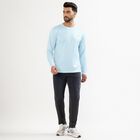 Men's Light Powder Blue Round Neck Casual T-Shirt, Light Blue, small image number null