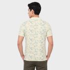 Men's Mint Green Cotton Polo Neck Floral Polo T-Shirt, Light Green, small